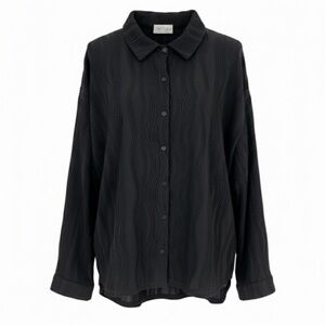 Kaleigh Black Button Up Blouse Size Medium